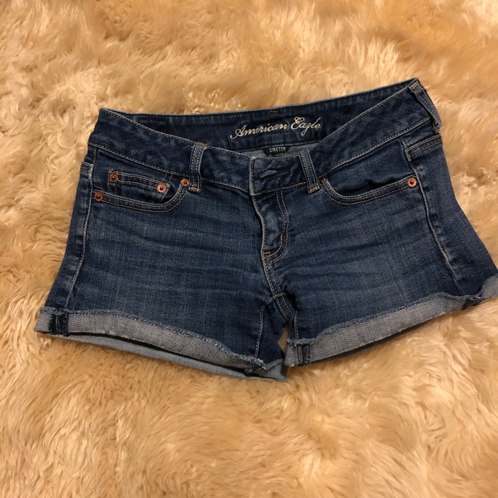American Eagle dark wash shorts